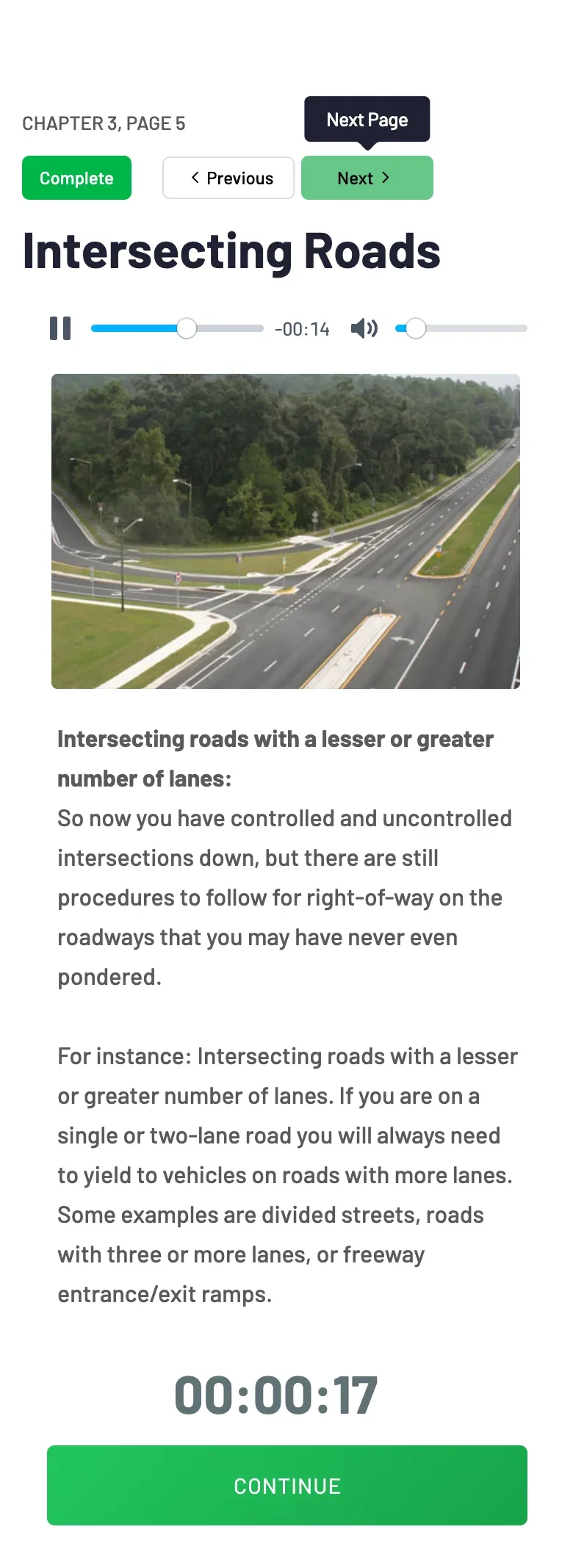 Crescent Driving School course lesson
